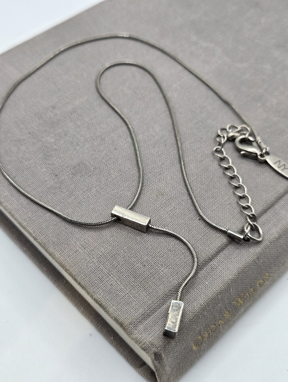 Brutalist Silvertone snake chain Necklace Industrial Whimsigoth goth VTG